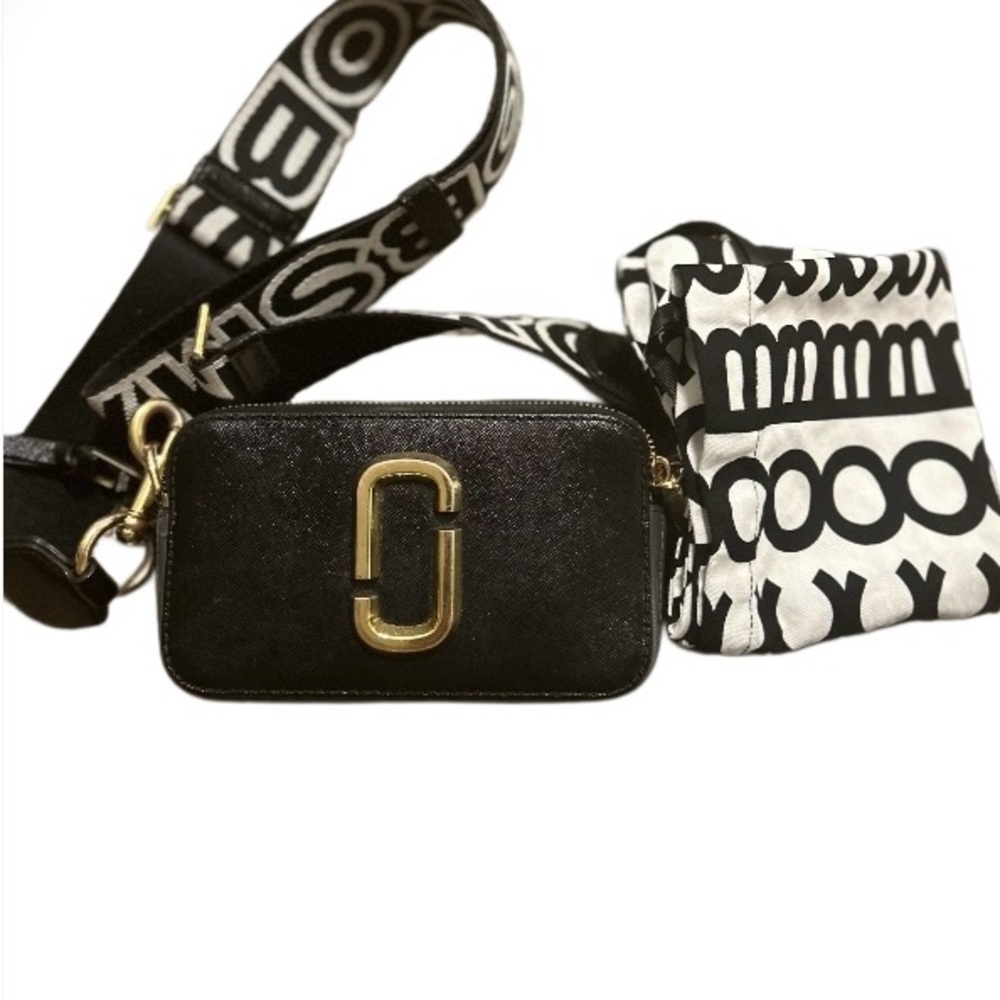 Marc Jacobs Black and Gold Crossbody Bag